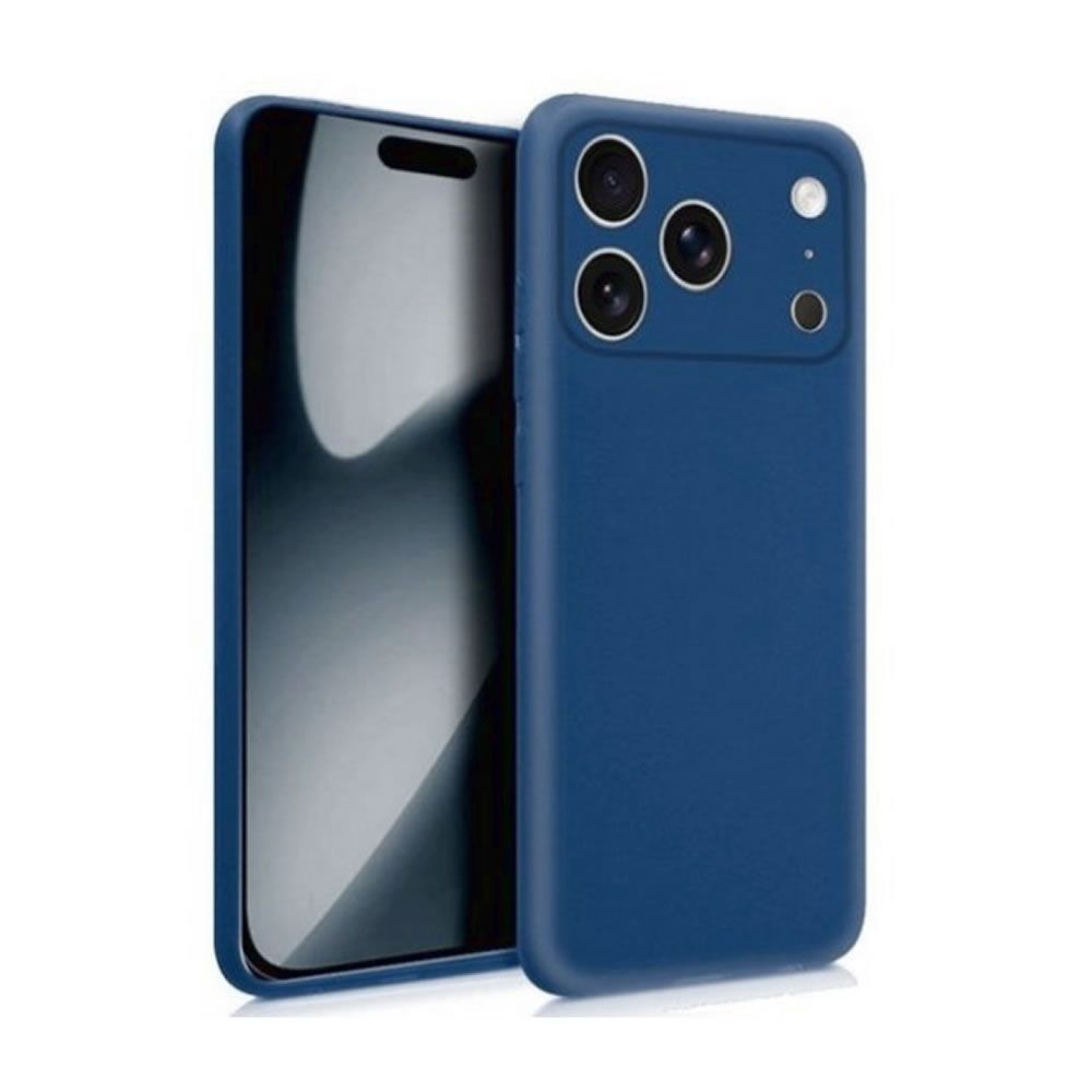 Apple iPhone 17 Pro Dark Blue Silicone Case With Camera Protector