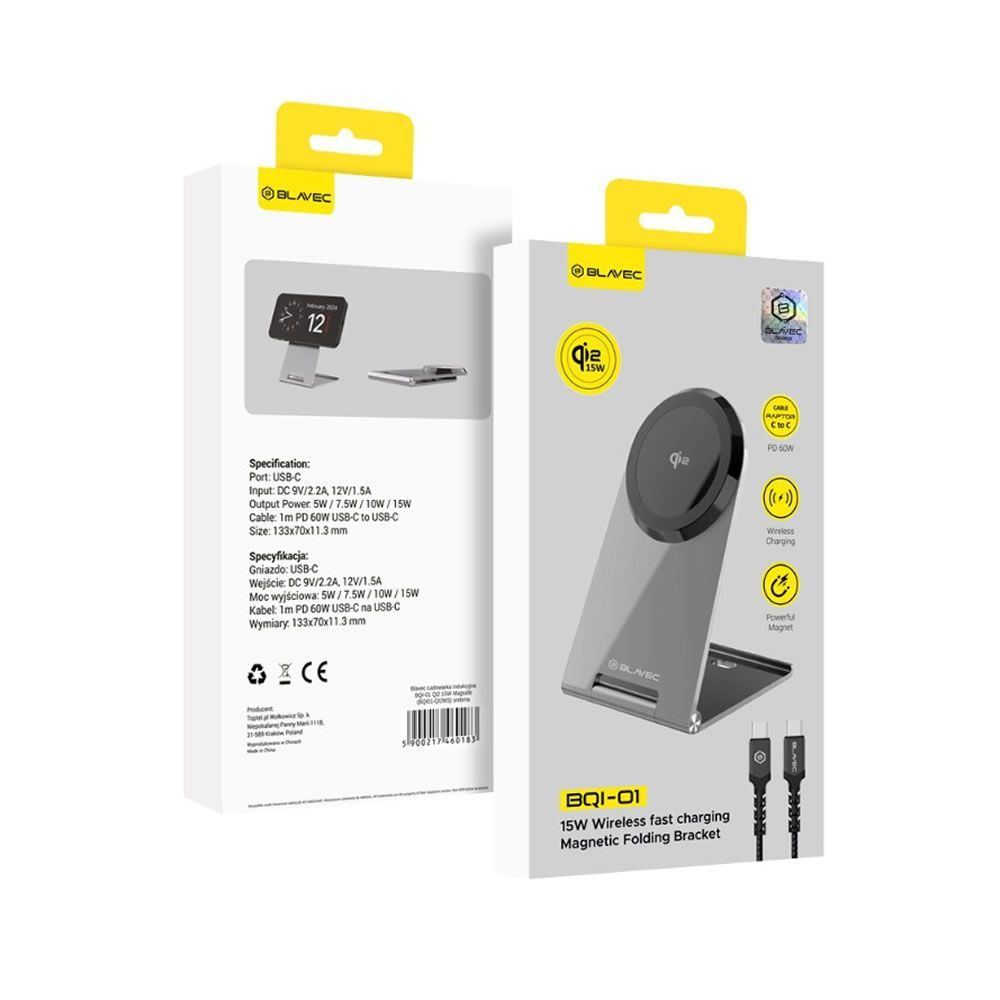 Blavec BQI-01 15W Magsafe Wireless Charger With Type-C To Type-C Cable