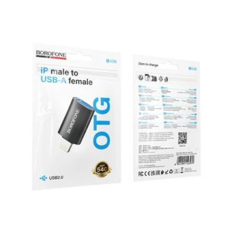 Borofone BV26 Black USB-A To Lightning Adapter