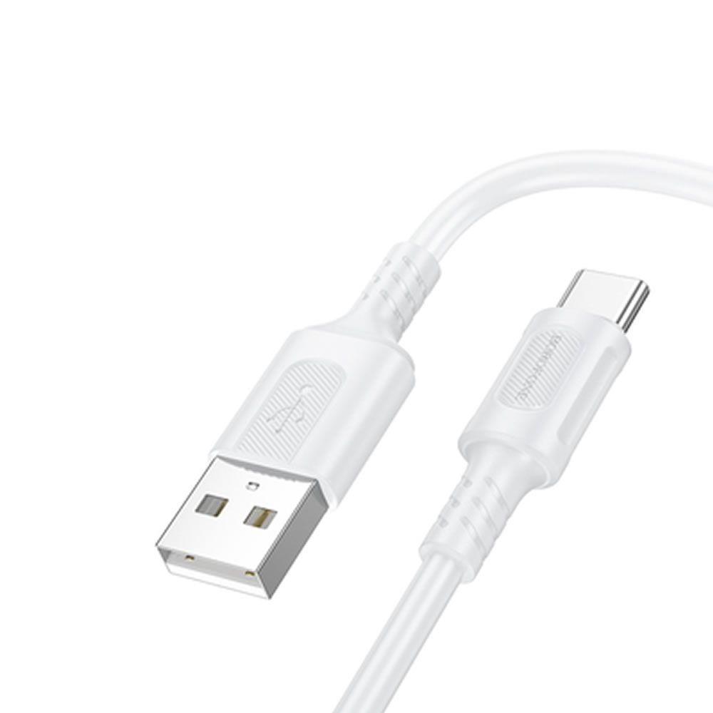 Cabo De Dados USB Tipo C Borofone BX111 Branco 3.0A 1m