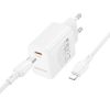 Carregador 240V Borofone BN26 Branco 20W 3.0A USB-C Para Lightning