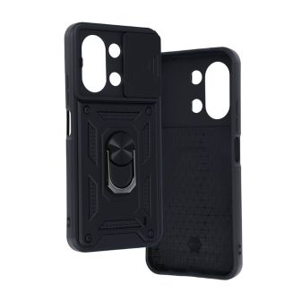 Capa Silicone TPU Com Anel De Dedo Xiaomi Redmi 15C Com Protetor De Câmera E Janela Deslizante
