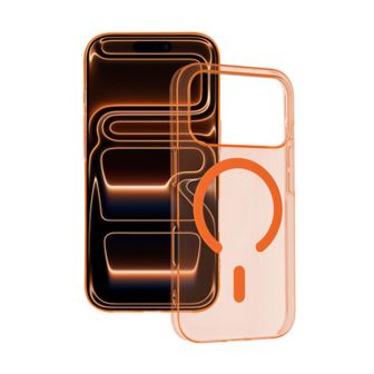 Capa Silicone Dura Apple Iphone 17 Pro Laranja MagSafe