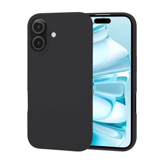 Capa Silicone Apple Iphone 16 Preto Com Protetor de Câmera