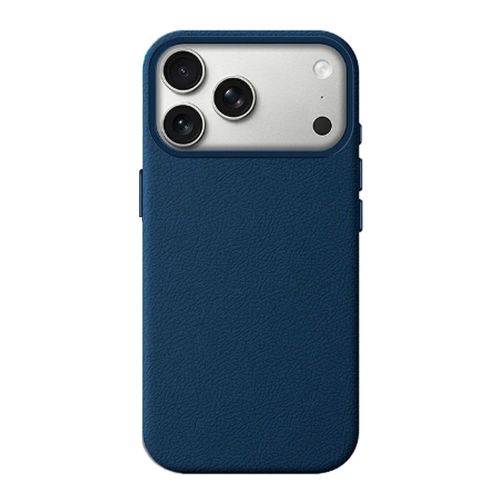 Apple Iphone 17 Pro Max Blue Leather Hard Silicone Case