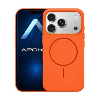 Capa Silicone Apple Iphone 17 Pro Max Laranja Magsafe